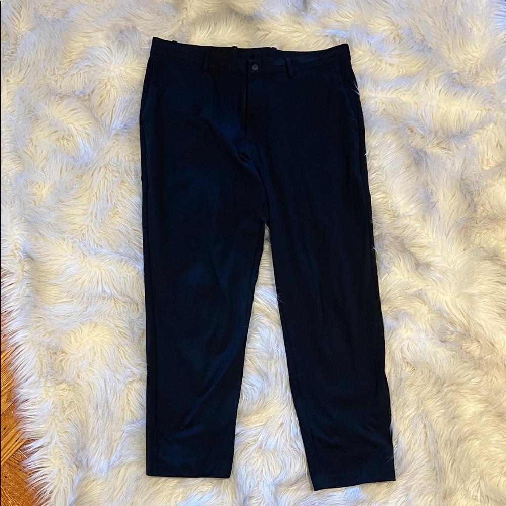 Uniqlo Navy Drawstring Ankle-Length Trousers
